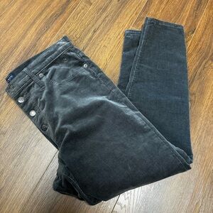 J. Crew Factory 9”‎ High-Rise Skinny Corduroy Pant With Button Fly Gray Size 32